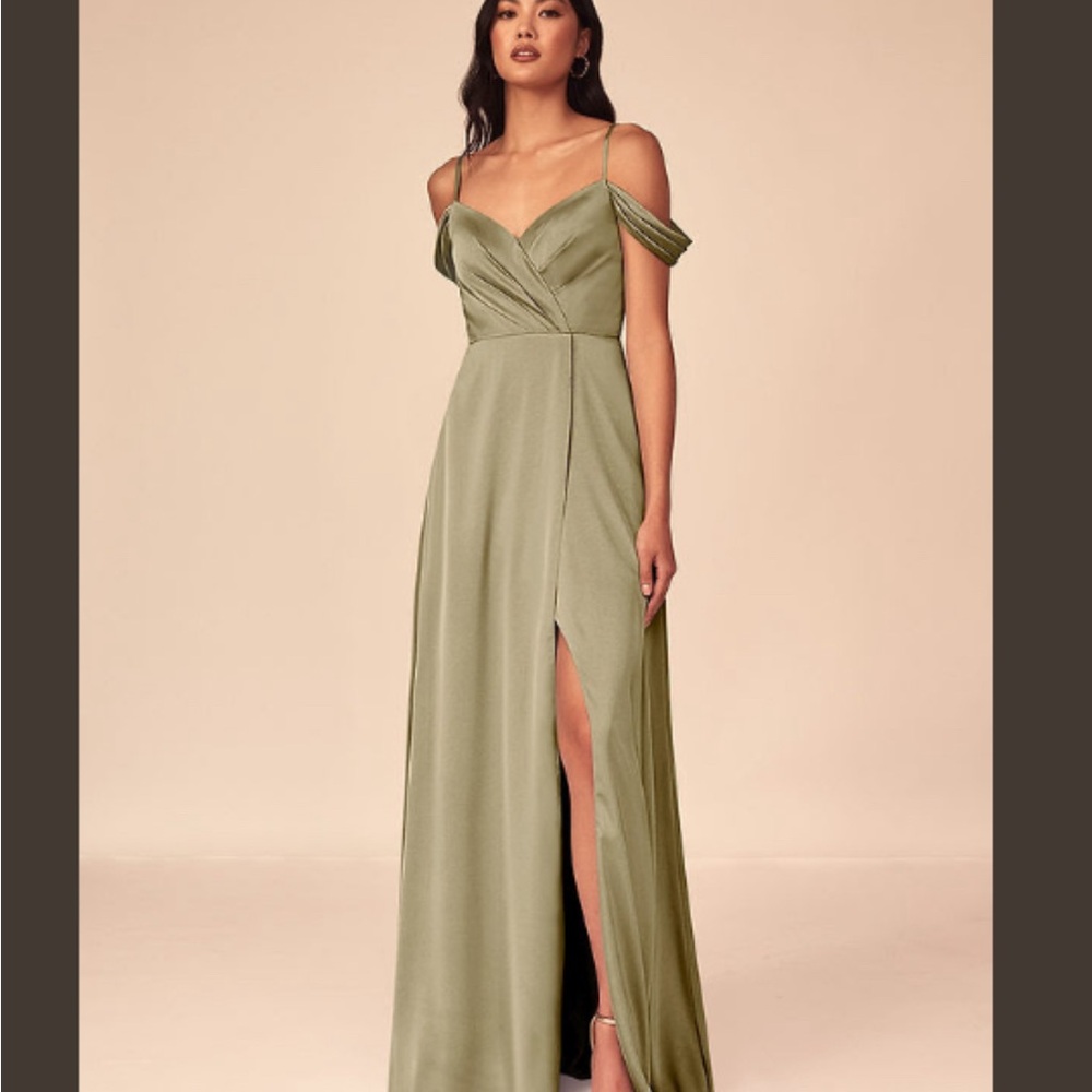 Azazie Olive Maxi Dress